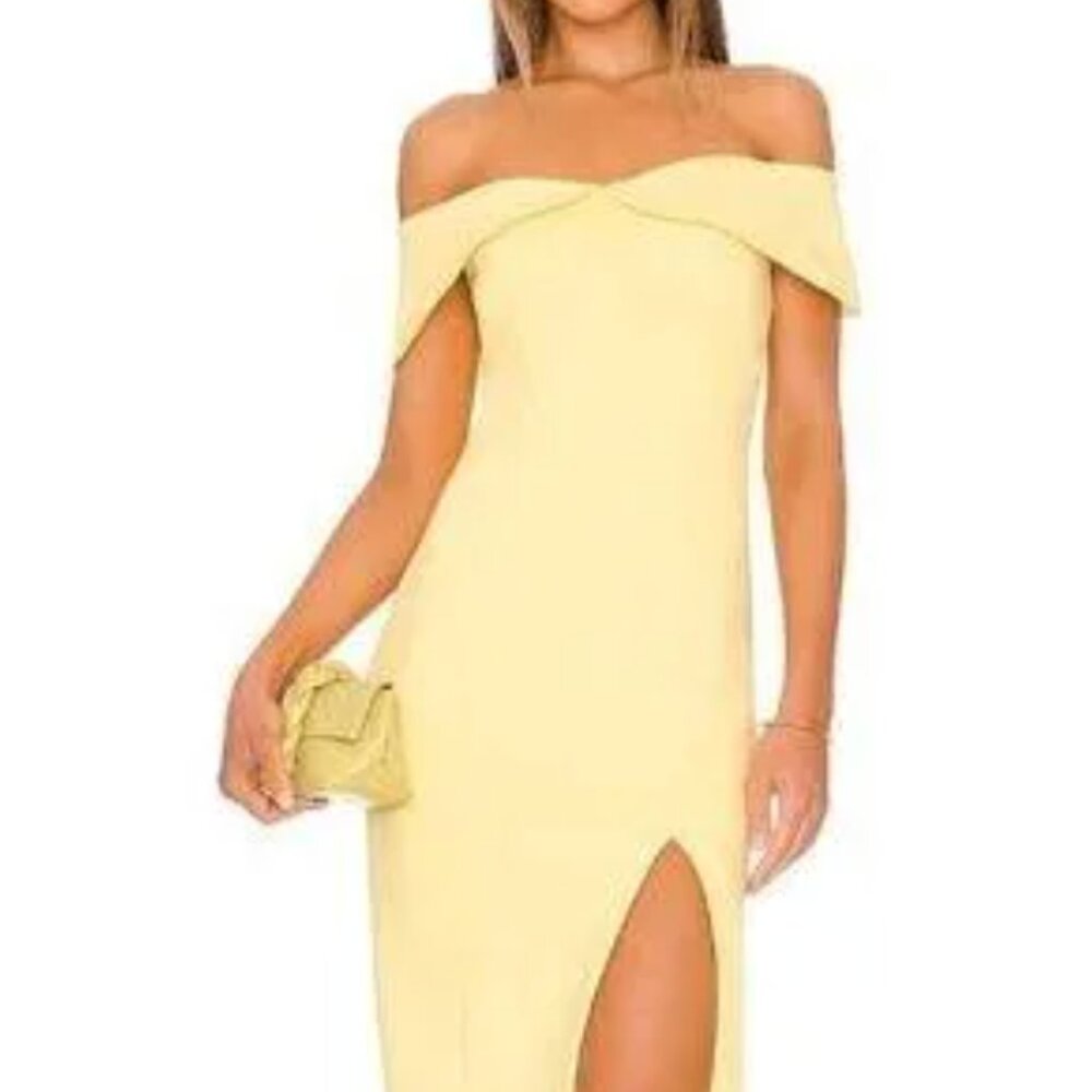 Elliatt Yellow Off-Shoulder Midi Dress